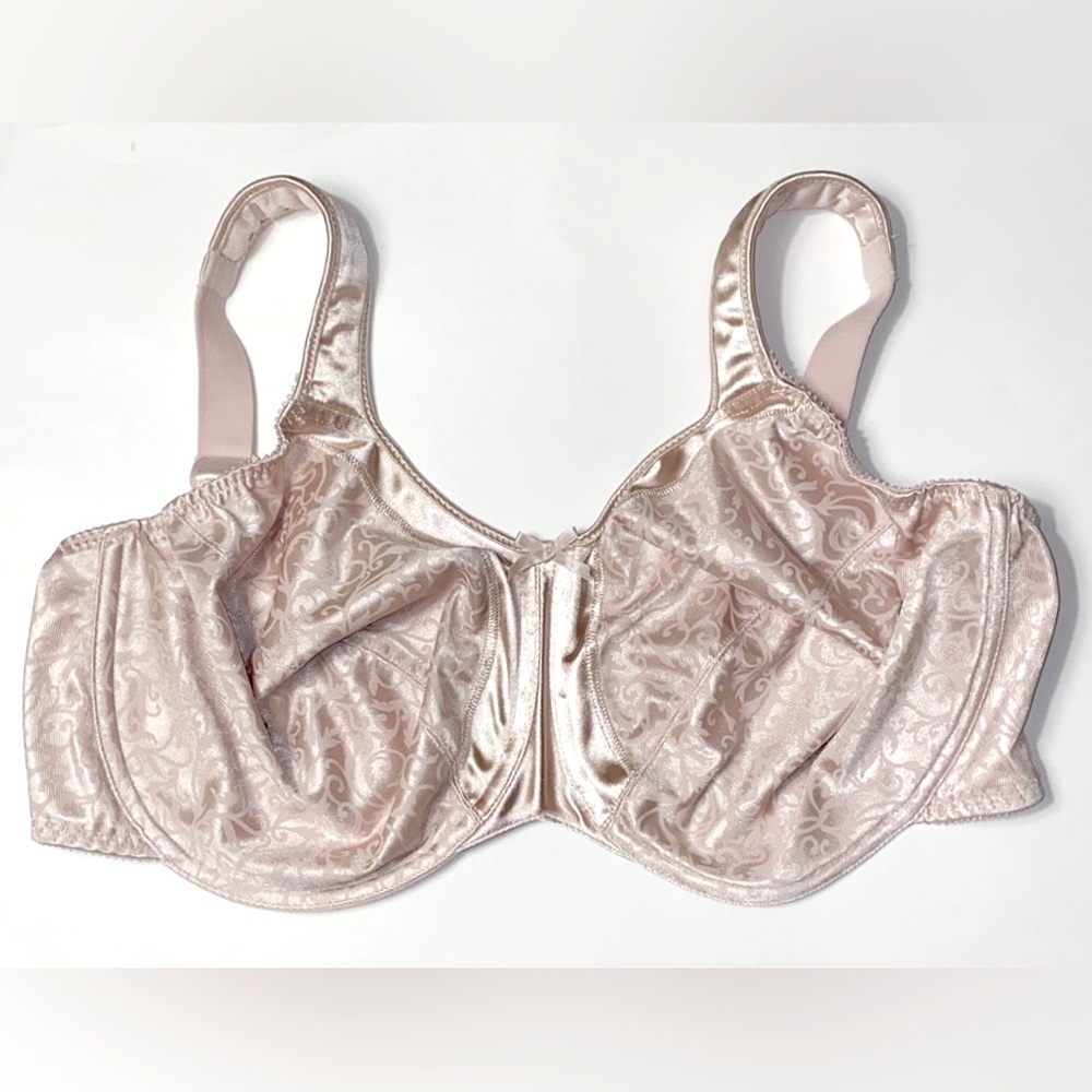 38DDD MINIMIZER Bali Underwire Satin Tracings 3562 Nude 4 Hook Wide Strap 3D 38F - Picture 12 of 12